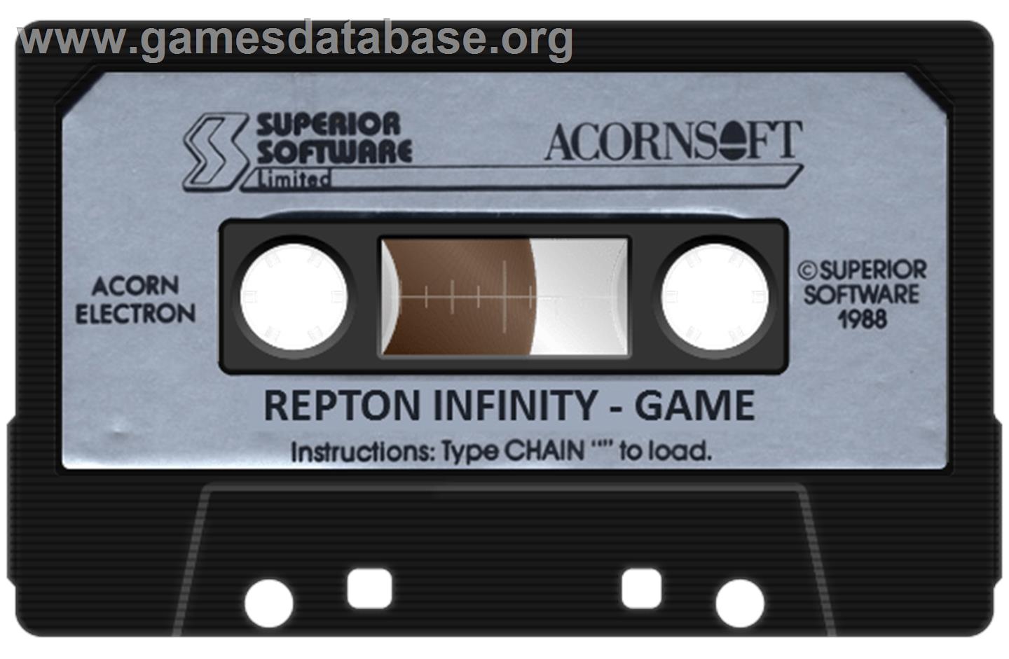Repton Infinity - Acorn Electron - Artwork - Cartridge