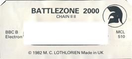 Top of cartridge artwork for Battlezone 2000 on the Acorn Electron.