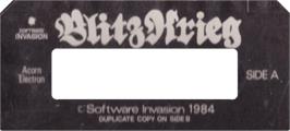 Top of cartridge artwork for Blitzkrieg on the Acorn Electron.