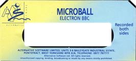 Top of cartridge artwork for Microball on the Acorn Electron.