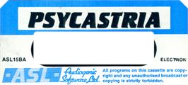 Top of cartridge artwork for Psycastria on the Acorn Electron.