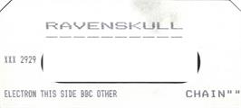 Top of cartridge artwork for Ravenskull on the Acorn Electron.