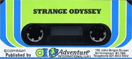 Top of cartridge artwork for Strange Odyssey on the Acorn Electron.
