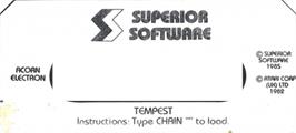 Top of cartridge artwork for Tempest on the Acorn Electron.