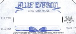 Top of cartridge artwork for Video Card Arcade on the Acorn Electron.