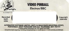 Top of cartridge artwork for Video Pinball on the Acorn Electron.