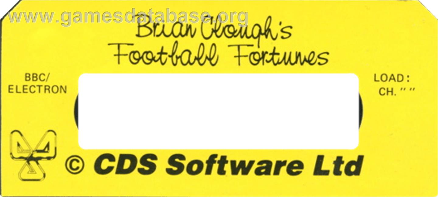Brian Clough's Football Fortunes - Acorn Electron - Artwork - Cartridge Top