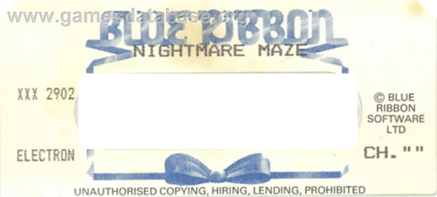 Nightmare Maze - Acorn Electron - Artwork - Cartridge Top