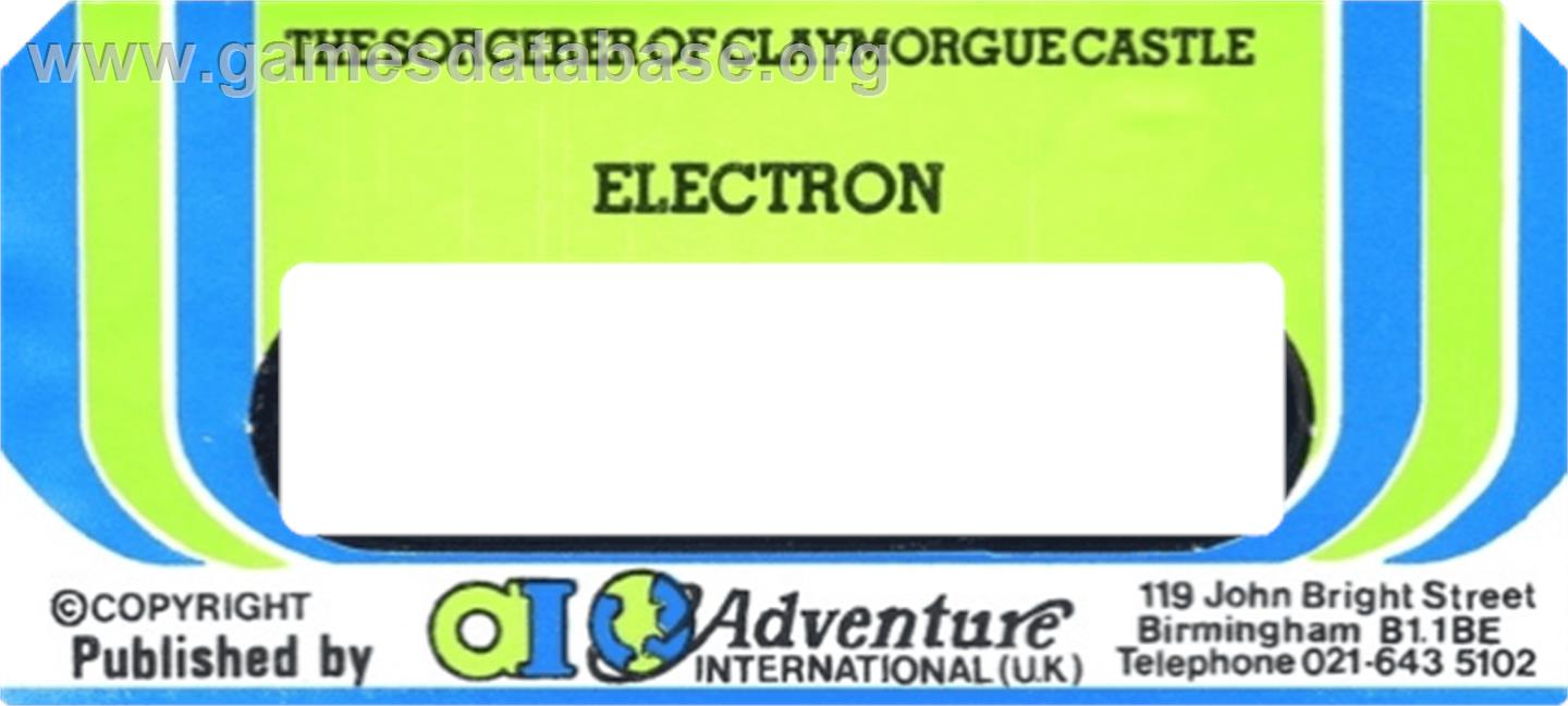 Sorcerer Of Claymorgue Castle - Acorn Electron - Artwork - Cartridge Top