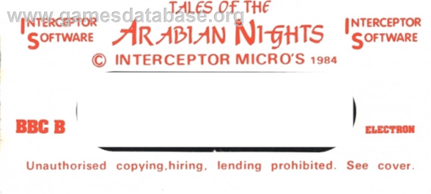 Tales Of The Arabian Nights - Acorn Electron - Artwork - Cartridge Top