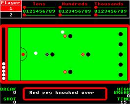 In game image of Bar Billiards on the Acorn Electron.