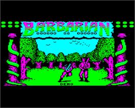 In game image of Barbarian - The Ultimate Warrior on the Acorn Electron.