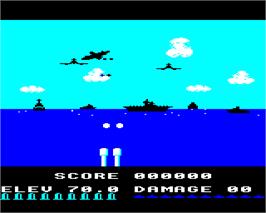 In game image of Beach-Head on the Acorn Electron.