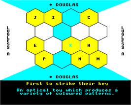 In game image of Blockbusters on the Acorn Electron.