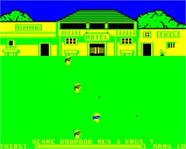 In game image of Dead Or Alive on the Acorn Electron.