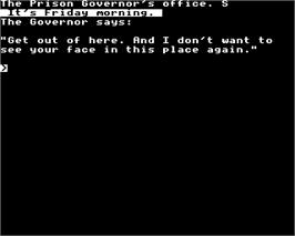 In game image of Dodgy Geezers on the Acorn Electron.