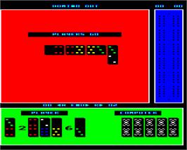 In game image of Dominoes on the Acorn Electron.