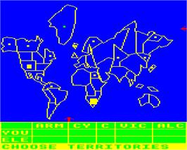 In game image of Empire on the Acorn Electron.