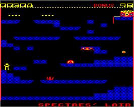 In game image of Ghouls on the Acorn Electron.