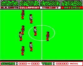 In game image of Goal! on the Acorn Electron.