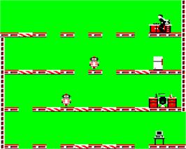 In game image of Impossible Mission on the Acorn Electron.