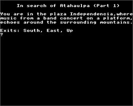 In game image of In Search Of Atahaulpa on the Acorn Electron.
