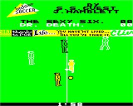 In game image of Indoor Soccer on the Acorn Electron.