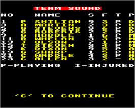 In game image of League Challenge on the Acorn Electron.