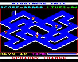 In game image of Nightmare Maze on the Acorn Electron.