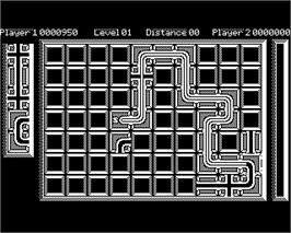 In game image of Pipe Mania on the Acorn Electron.