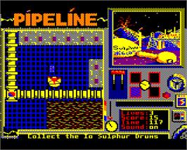 In game image of Pipeline on the Acorn Electron.