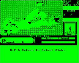 In game image of Pro Golf on the Acorn Electron.