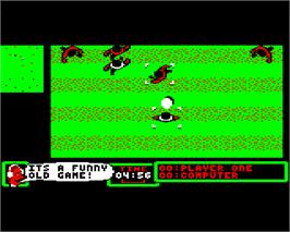 In game image of Superior Soccer on the Acorn Electron.