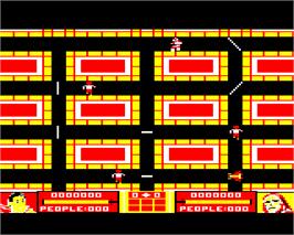In game image of Superman - The Game on the Acorn Electron.