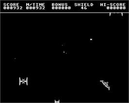 In game image of Vortex on the Acorn Electron.
