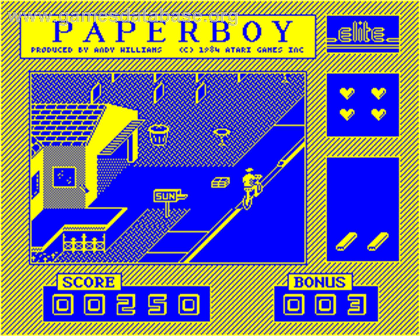 Paperboy - Acorn Electron - Artwork - In Game