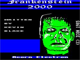 Title screen of Frankenstein 2000 on the Acorn Electron.