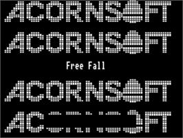 Title screen of Free Fall on the Acorn Electron.