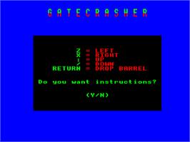 Title screen of Gatecrasher on the Acorn Electron.