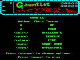 Title screen of Gauntlet on the Acorn Electron.