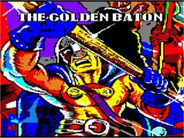 Title screen of Golden Baton, The on the Acorn Electron.