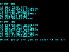 Title screen of Grid Iron on the Acorn Electron.