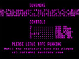 Title screen of Gunsmoke on the Acorn Electron.