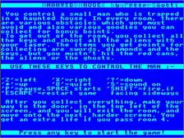 Title screen of Haunted House on the Acorn Electron.