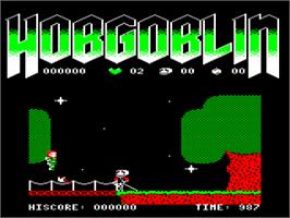 Title screen of Hobgoblin on the Acorn Electron.