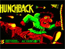 Title screen of Hunchback on the Acorn Electron.