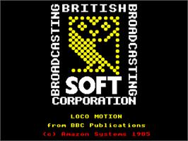 Title screen of Locomotion on the Acorn Electron.