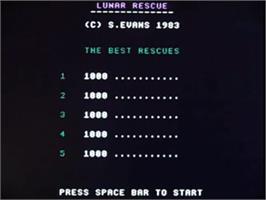 Title screen of Lunar Rescue on the Acorn Electron.