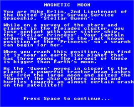 Title screen of Magnetic Moon on the Acorn Electron.