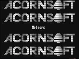 Title screen of Meteors on the Acorn Electron.
